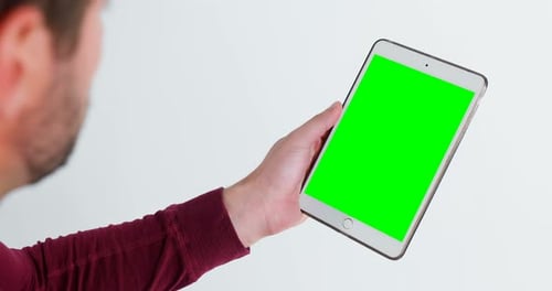 Rear view of man using digital tablet 4k