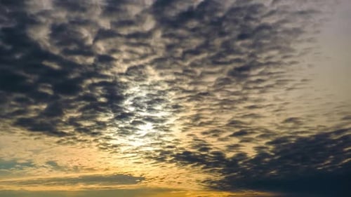 Majestic Amazing Time Lapse of Cumulus Clouds Moves in the Sky at Sunset