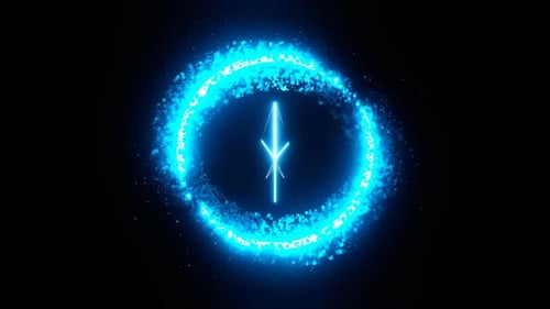 Neon Particle Ring Rotating Logo Reveal Intro