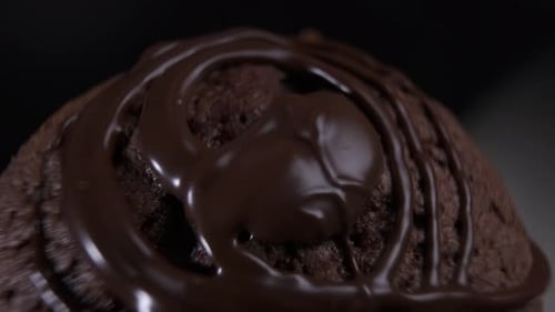 Delicious Chocolate Cupcake with Rich Chocolate Sauce