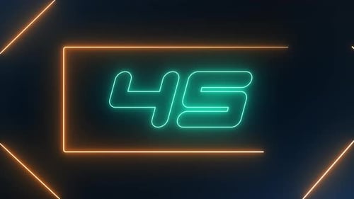 Neon Countdown 60 Second 4K