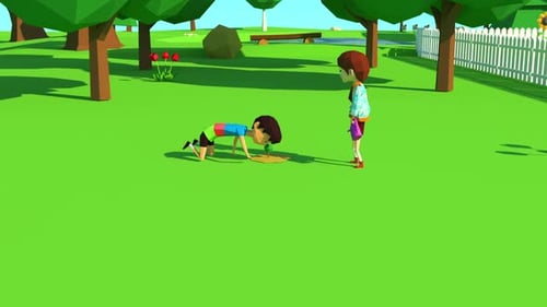 Bäume pflanzen und wachsen 3D Low Poly Animation