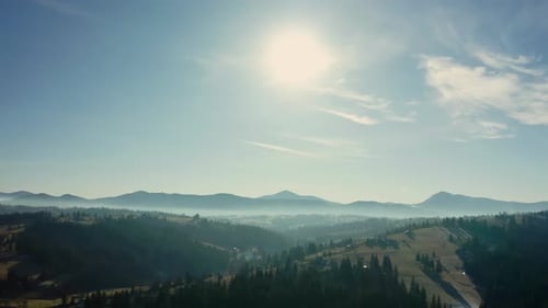Scenic Mountain Landscape Aerial View in Daylight
