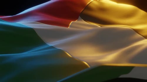 Realistic Waving Fabric Flag Background Loop