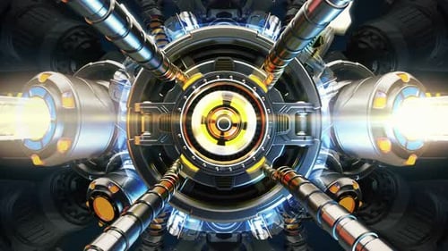 Futuristic Technology Core Engine Animated Loop Background