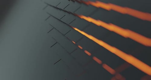 Abstract Geometric Grid Animation with Glowing Lines