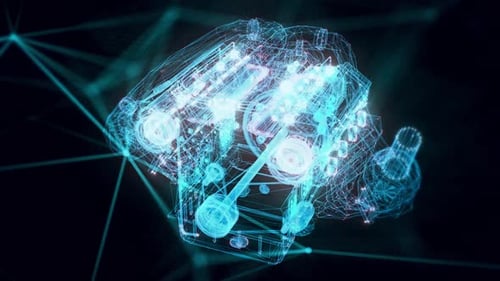 Twin Turbo V8 Hologram Close Up Hd