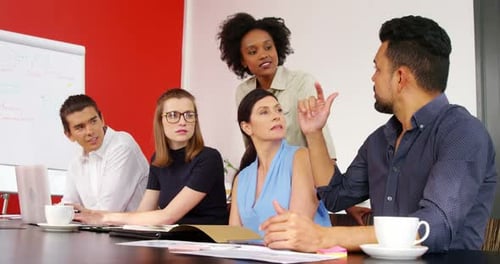 Business Team Collaboration with Technology in Modern Workplace