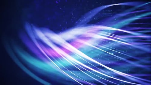 Abstract Fluid Glowing Wavy Lines Motion Background Loop
