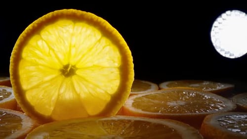 Macro Shot of Orange Fruit Flesh Structure