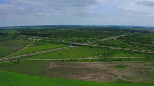 Aerial View Of Highway Interchange, Ukraine
