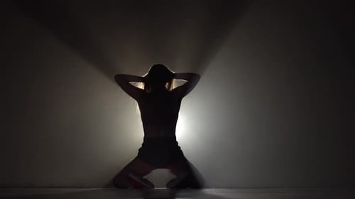 Booty Dance Performed By Sexual Long Haired Woman. Slow Motion