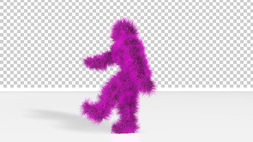 Furry Purple Character Dancing Animation