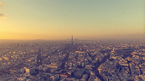 Paris, France from Day to Night