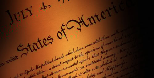 Independence Day Historical Document Script with Dramatic Lighting