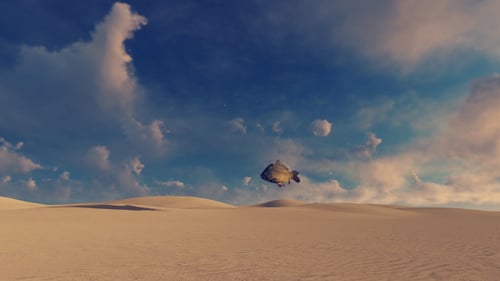 Desert and Fish - Surreal Scene