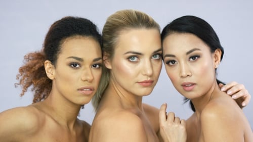 Three Attractive Women in Studio