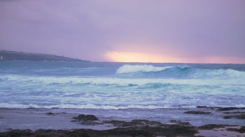 Ocean Before the Storm at Sunset