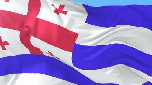 Drapeau de l'Adjarie agitant au vent