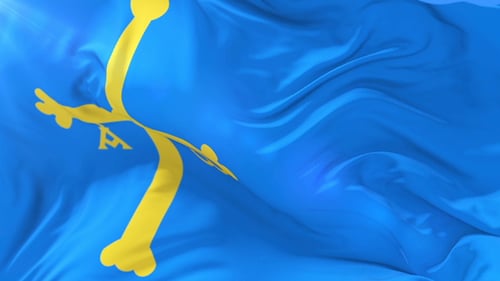 Drapeau des Asturies agitant au vent