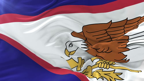 Bandera de Samoa Americana ondeando al viento