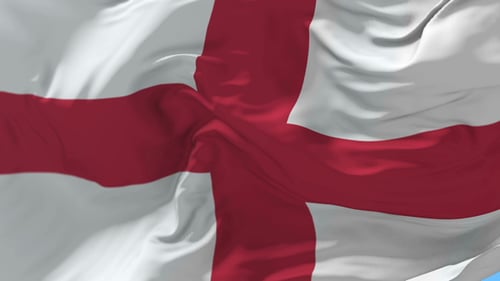 Realistic Waving England Flag Seamless Loop Background Animation
