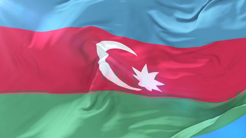 Realistic Waving Flag of Azerbaijan Animation