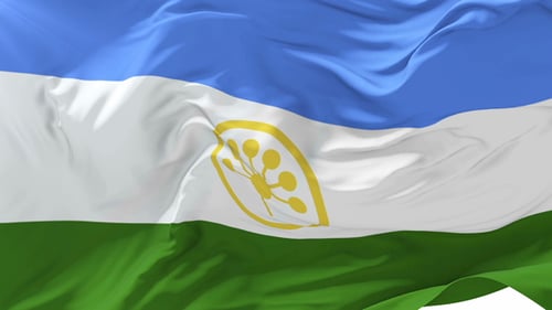 Bashkortostan Waving Flag Realistic Animation