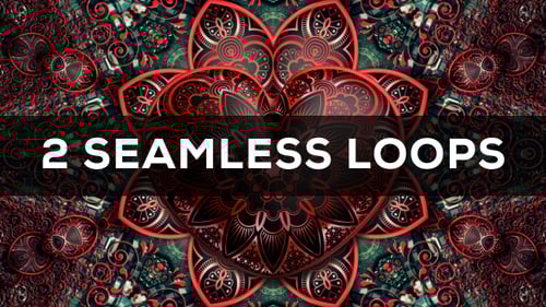 Ornate Red and Black Decorative Hearts Animation Loop