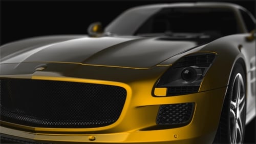 Luxury Golden Black Car 3D Render Animation Reveal