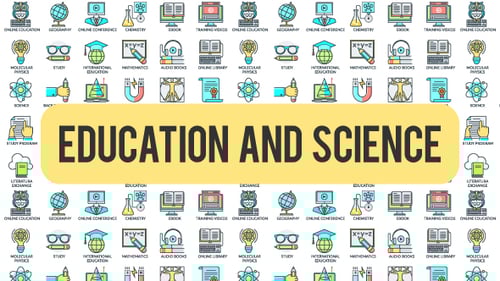 Animated Line Icons for Education and Science Presentations