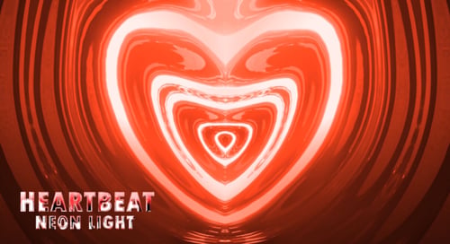Pulsating Neon Hearts Tunnel Loop Background