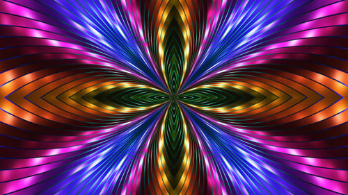 Vibrant Glowing Abstract Geometric Lines Kaleidoscope Loop