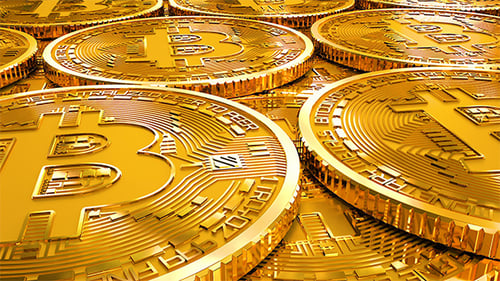 Golden Bitcoin Coins Crypto Currency Animation