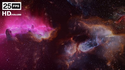 Animated Abstract Nebula Flythrough Space Background