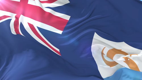 United Kingdom and Anguilla Flags Waving Realistic Animation