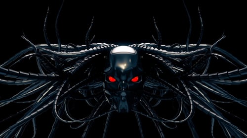 Cyborg Head With Twisted Hair