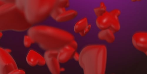 Romantic Red Hearts Falling Animated Overlay