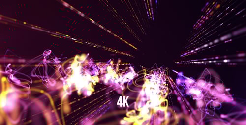 Dynamic Abstract Glowing Neon Light Particle Trails