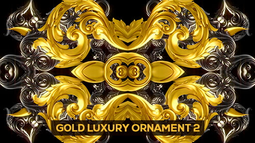Decorative Gold and Black Ornament Motion Background Loop
