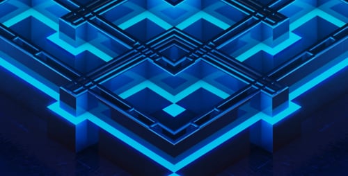 FutureTech Blauer VJ Loop-Hintergrund