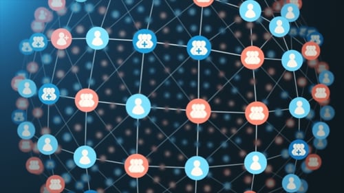 Animated Global Network with User Connection Icons