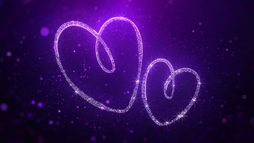 Animated Sparkling Intertwined Hearts Background
