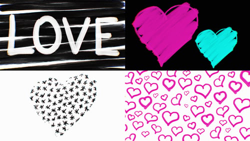 Handgezeichnete Valentinstag Hearts Love Hintergründe