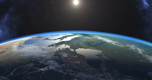 Wunderschöne Aufnahmen von Sonnenuntergang über der Erde