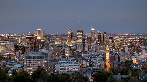The city of Montreal from Day to Night
