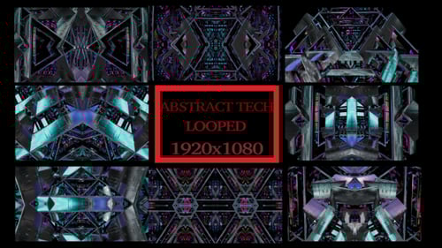 Abstract Futuristic Geometric Tunnel Background Animation