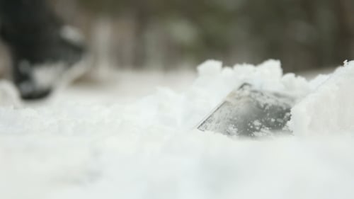 Phone Falls in Snowdrift and Man Does Not Notice That Lost It and Walk Away