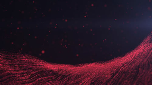 Abstract Red Strings Wave