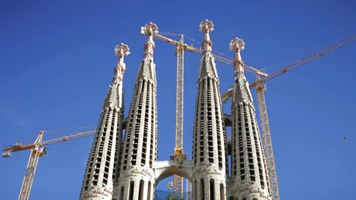 construction at the sagrada familia gaudi barcelona